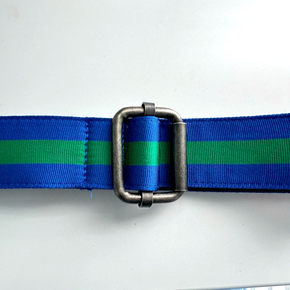 Jcrew Factory Men’s Canvas striped Blue & Green belt